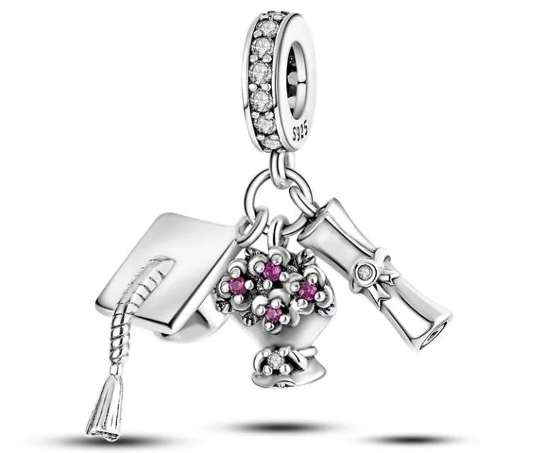 Geslaagd bedel Zilveren bedel RomyStones als cadeau